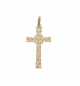 PENDENTIF ARGENT ET DORURE JAUNE CROIX DIAMANTÉ ETOILE