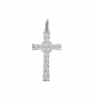 PENDENTIF ARGENT RHODIÉ CROIX DIAMANTÉ ETOILE