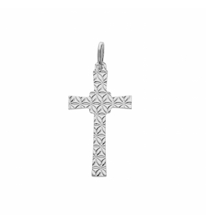 PENDENTIF ARGENT RHODIÉ CROIX DIAMANTÉ ETOILE