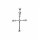PENDENTIF ARGENT RHODIÉ CROIX 20X15MM AVEC OXYDES BLANCS SERTIS