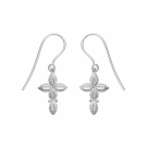 BOUCLES D'OREILLES ARGENT PLATINÉ DORMEUSE 15X 10MM