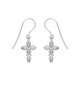 BOUCLES D'OREILLES ARGENT PLATINÉ DORMEUSE 15X 10MM