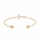 BRACELET ACIER JONC AVEC CROIX GLITTER BLANC