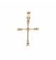 PENDENTIF PLAQUÉ OR CROIX 20X15MM AVEC OXYDES BLANCS SERTIS