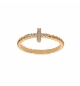 BAGUE PLAQUÉ OR BOULES AVEC CROIX OXYDES BLANCS SERTIS