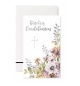 Carnet Sincères condoléances Fleurs mauves vertes et jaunes