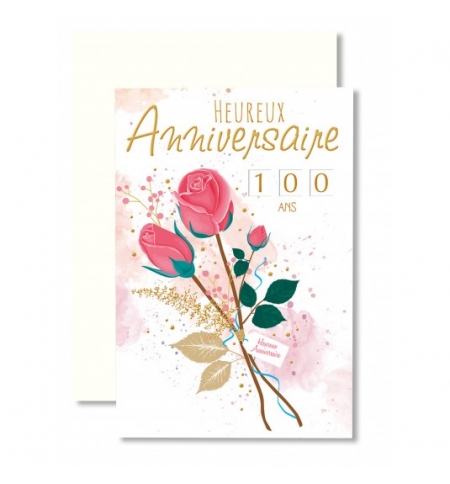 Carnet Joyeux Anniversaire 3 roses