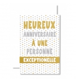 Carnet Joyeux Anniversaire Pois argentés et dorés