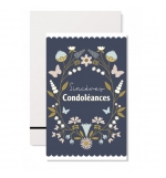 Mignonettes sincères condoléances Fleurs sur fond noir