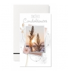 Carnet sincères condoléances Feuillage beige et roses pâle