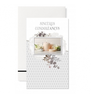 Carnet sincères condoléances Bougies roses pâles