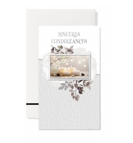 Carnet sincères condoléances Bougies jaunes et blanches Carnet sincères condoléances Bougies jaunes et blanches