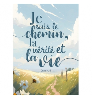 Carte avec verset Paysage dessiné