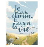 Carte avec verset Paysage dessiné