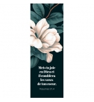 Signet Fleur blanche sur fond bleu