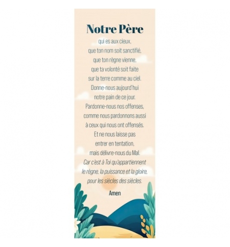 Signet Le Notre Père sur fond de paysage Signet Le Notre Père sur fond de paysage