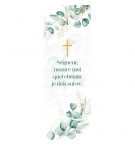 Signet Croix et branches vertes et dorées