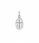 Pendentif croix ovale en argent