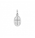 Pendentif croix ovale en argent