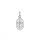 Pendentif croix ovale en argent