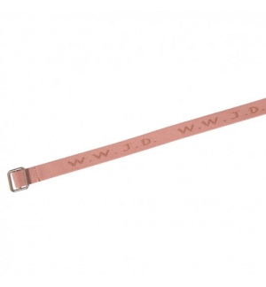 Bracelet tissé "WWJD" vieux rose