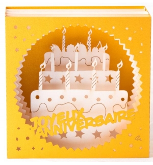 Carte GATEAU ANNIVERSAIRE 3D