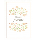 Carte double - Heureux Mariage -Roses-