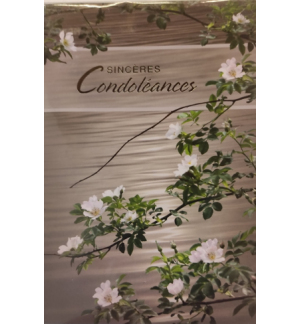 Carte double Sinceres condoléances