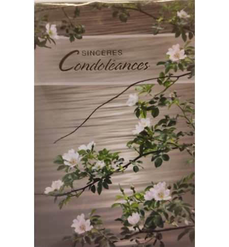 Carte double Sinceres condoléances