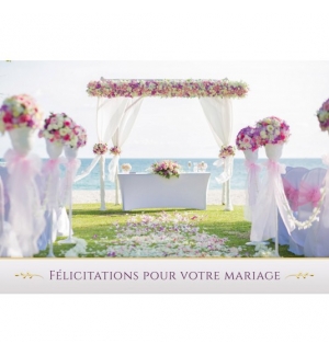 Carte Avec Message Scène de mariage sur une plage