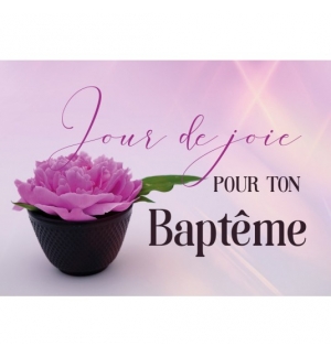 Mini Carte Pivoine rose dans un mini vase