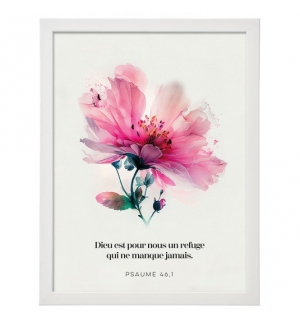 POSTER A4 avec cadre " Dieu est pour nous " Psaumes 46v1