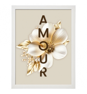 POSTER A4 avec cadre floral "Amour"