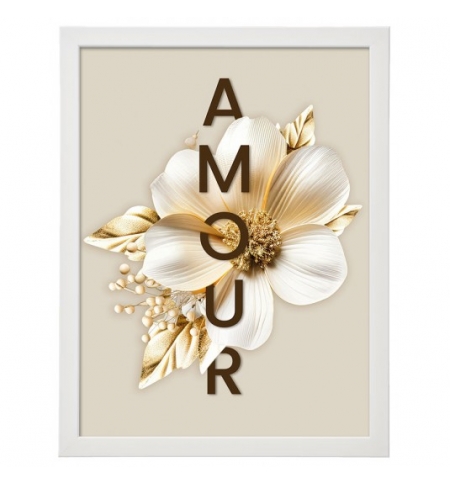 POSTER A4 avec cadre floral "Amour"