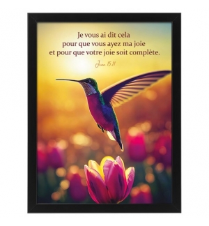 POSTER A3 avec cadre colibri "Que votre joie soit complète" - Jean 15, 11