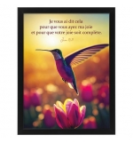 POSTER A3 avec cadre colibri "Que votre joie soit complète" - Jean 15, 11