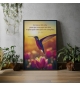POSTER A3 avec cadre colibri "Que votre joie soit complète" - Jean 15, 11