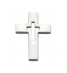 Pins Croix évidée argentée 1.5x2 cm