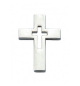 Pins Croix évidée argentée 1.5x2 cm