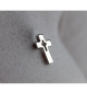 Pins Croix évidée argentée 1.5x2 cm