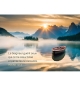 Carte Condoléances- Barque sur un lac au soleil couchant