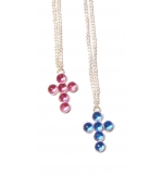 Chaine argenté avec croix strass - assortiments