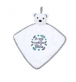 Doudou ourson blanc "Je suis un cadeau de Dieu"