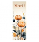 Signet Fleurs oranges et bleues dessinées