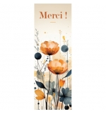 Signet Fleurs oranges et bleues dessinées
