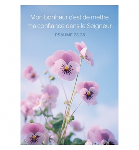 Mini-carte Fleurs mauves et ciel bleu Mini-carte Fleurs mauves et ciel bleu