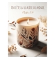 Mini-carte Bougie avec motifs floraux et décorations végétales