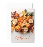 Carte Double Avec Message Bouquet de fleurs en papier