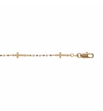 BRACELET PLAQUÉ OR CROIX ET BOULES 16+3CM