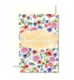 Carnet Joyeux Anniversaire Fleurs sur fond saumon